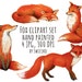 Fox Clipart, Watercolor Illustration, Forest Images, Tree, Autumn, cute, whimsical, woodland, scrapbooking, invitation, wild animals
