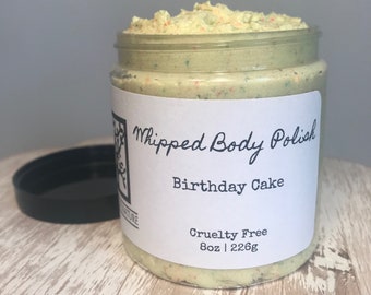 Birthday Cake Whipped Body Polish, Sugar Scrub, Birthday Cake Sugar Scrub