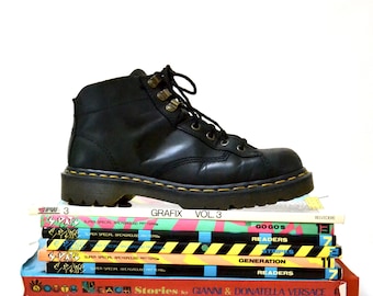 90er Jahre schwarz Dr. Martens Stiefel Frauen 7 1/2 8 / / Jahrgang Doc Marten schwarz Wandern Stiefel Größe 5 UK hergestellt in England