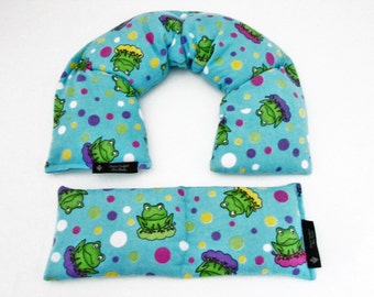 Hot/Cold Frog Print Microwave Rice Heating Pack Set, Spa Christmas Gift, Rice Heating Pad, Fibromyalgia Arthritis Muscle Tension Relief Set