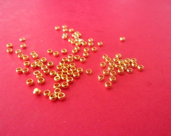 Set of 20 crimps golden color - 2mm