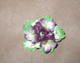 Vintage STAFFORDSHIRE Bone China Floral Brooch