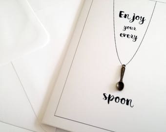 Spoonie card, Spoon theory, spoonie, invisible illness, spoonie gifts, encouragement card, fibromyalgia, lupus, lupus awareness, spoon card