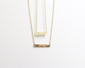 Gold Bar Necklaces, Custom
