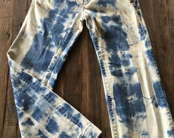 Upcycled American Eagle Bleach Dyed Jeans size 4.