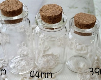 Ronde de petits flacons en verre / verre petits pots avec des bouchons (aua nn nu)