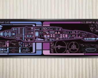 USS Defiant - Defiant Class Starship LCARS Poster