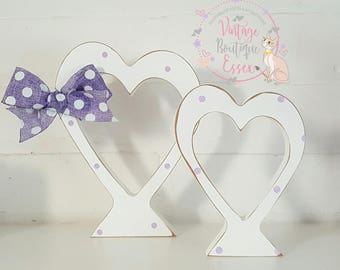 Handmade Shabby chic heart duos,