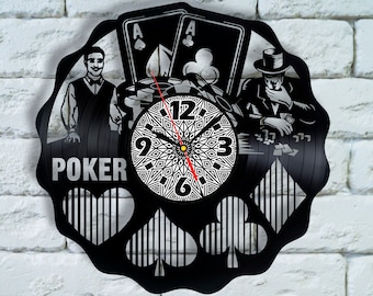 Poker Player Gifts clock, Fire Poker, gambling amulet, gambling gift, casino wall art casino wall decor, personalized poker gift