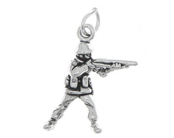 Sterling Silver Toy Soldier Charm (3d Charm)