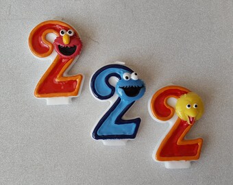 Sesame Street, Elmo, Cookie Monster, Big Bird, Abby Cadabby birthday candle, keepsake candle, anniversary candle, custom candle