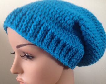 Women's Slouchy Hat - Slouchy Beanie - Aqua