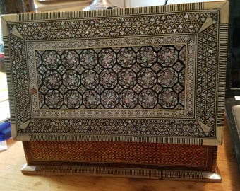 vintage Morrocan inlay box with 420 supplys inside