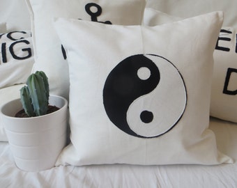 Kissen "Yin Yang" schwarz/weiß