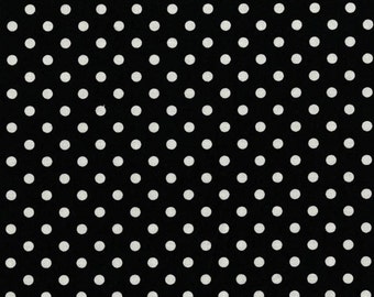 Dumb Dot Black Michael Miller Fabric by the Yard Polka Dot Black and White
