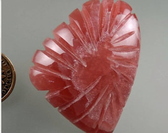 Inca Rose Rhodochrosite Fluted Cabochon, Inca Rose Rhodochrosite, Rhodochrosite Cabochon, Pendant Cab, Gift Cab, C1625, 49erMinerals