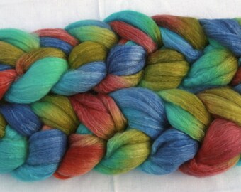 Blueface Leicester Tussah Silk Spinning Fiber - 'Be The Change'