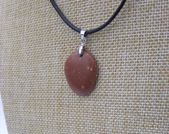 Natural Irish Beach Pebble Pendant Necklace