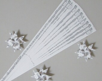 Musical Notes Patterned Paper Strips for Making Moravian German Stars (50 strips), 1/2 inch or 3/4 inch paper strips