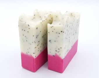 Vegan Cold Process Soap Bar - Dragonfruit and Pear