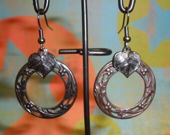 Art Deco Art Nouveau Floral Wreath Earrings