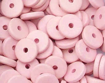 25 Pale pink 13mm Washers Greek Ceramic Beads