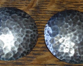 Vintage Hammered 800 Silver Earrings
