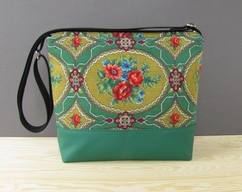Etno Vegan Messenger Bag | Green Vintage Crossbody Bag | Vegan Shoulder Bag | Vintage Shoulder Bag | Recycled Messenger Bag | Etno Vegan Bag