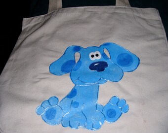 Blues Clues Inspired Handpainted Canvas Bag - Free Personalization