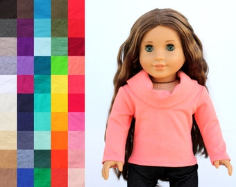 Fits like American Girl Doll Clothes - Cowl Neck Top, You Choose Color | 18 Inch Doll Clothes