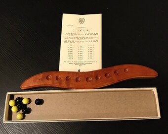 Vintage Wooden Shuttle Puzzle With Box and Instructions