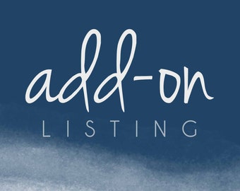 Add On Listing - Add-on - Add ons - Additional Costs
