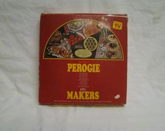 Perogie Maker~Kreplach~Pelmeni~Won Ton~Canape~Maultaschen~Ravioli~Pirozhki~Chimichange~Tarts- New 2 in Box w/Manual Recipes!! Vintage 1984