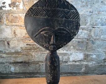 Carved Wooden African Fertility Goddess Figure