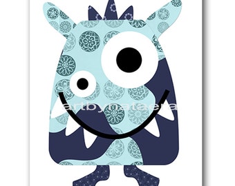 INSTANT Monster DOWNLOAD Print Baby Nursery Decor Nursery Digital Print Baby Boy Nursery Art Printable Art Digital Download Art 8x10 11X14