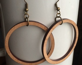 Wood Hoop Earrings Cherry Laser Cut Earrings Joanna Gaines HGTV Wood Inspired Hoops Wood Earrings Fixer Upper HGTV