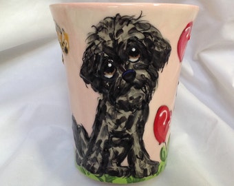 Coffee Mug / Hand Painted / Custom / Debby Carman Faux Paw Productions