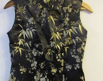 Black and Gold Asian Top * Cheongsam * Anime * Steampunk * Festival * Hipster * Anime