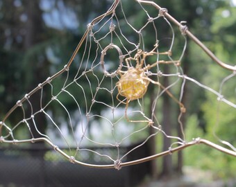 Spider web coat hanger, wire art, spider wire art, wire sculpture