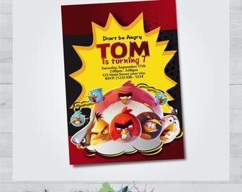 Angry Birds Invitation - Invite - Angry Birds Birthday Party - Personalized - Angry Birds Printable - Customized - Angry Birds Occasion