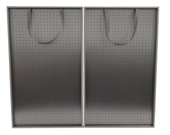 40 x 24 x 3 3/4" All Black Folding Pegboard Display Suitcase