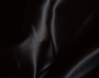 satin, thick, black, by 50 cm, polyester