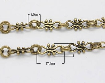 50cmx handcrafted ornate chain ANTIQUE BRONZE