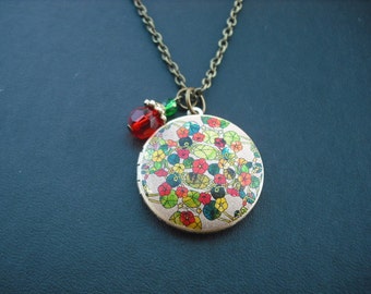 SALE - Nasturtium Floral locket necklace