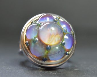 Collectable Artisan Handmade Lampwork Glass Snap Charm - Interchangeable Jewellery - Snap, Popper, Chunk, Button