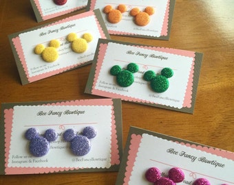 Glitter Mickey Earrings