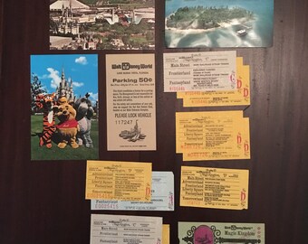 Vintage 1970's Walt Disney World Magic Kingdom Tickets