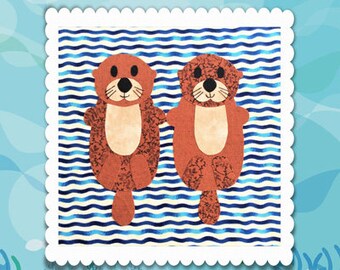 Otter Love Applique PDF Pattern