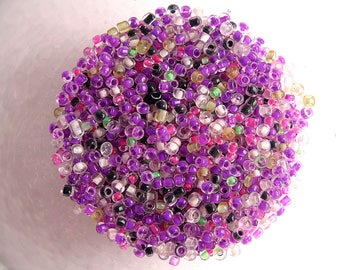 20g seed beads neon fuchsia mixed 8/0 (3mm)