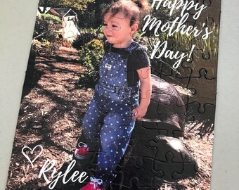 Photo Puzzle with TEXT - custom photo puzzle - custom picture puzzle - your photo on a jigsaw puzzle - personal puzzle, Mother's Day gift